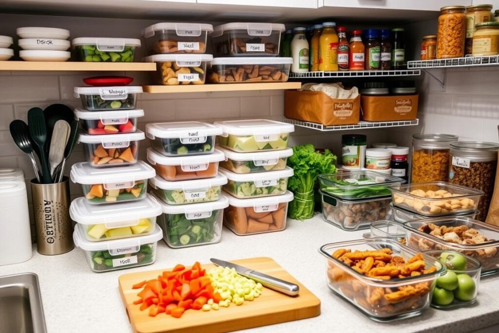 Cozinha organizada com sistema de preparação de refeições Vida Prática 360