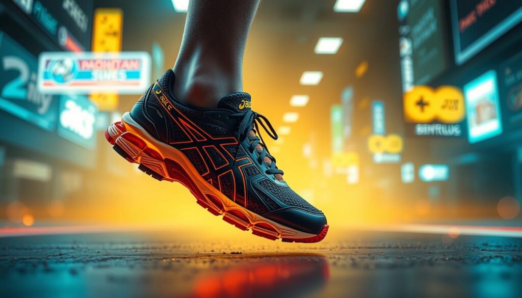 Imagem do ASICS Raiden3, mostrando sua versatilidade e conforto.