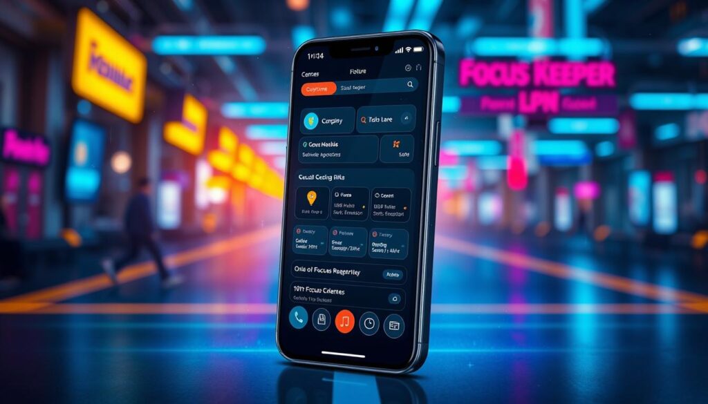 Imagem do aplicativo Focus Keeper em funcionamento