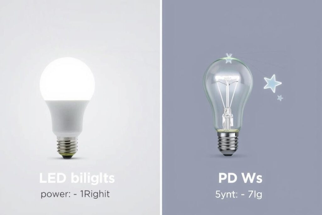 Lâmpadas LED comparadas com lâmpadas tradicionais economizando energia