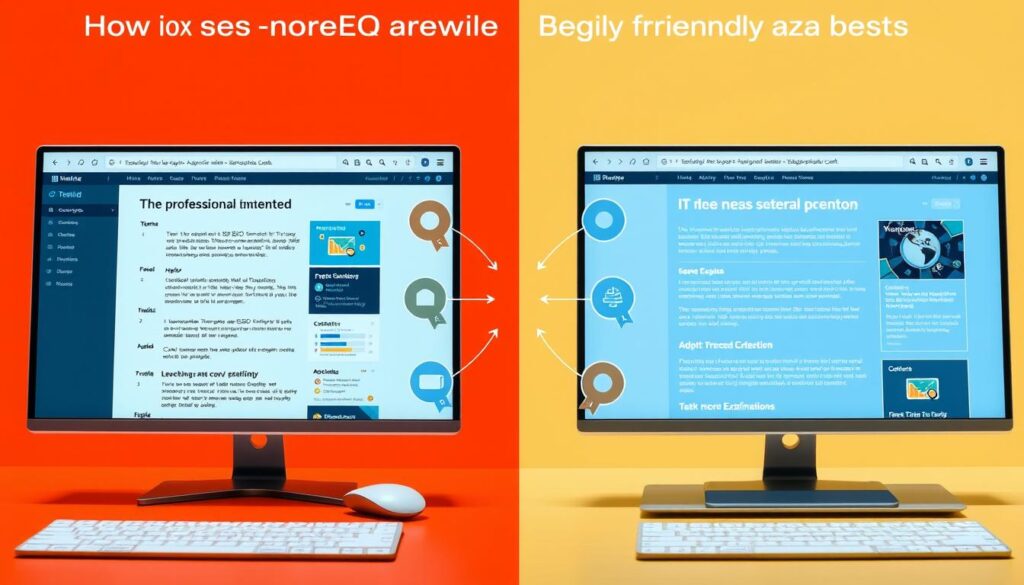 Personalização da experiência do usuário com IA mostrando diferentes versões de conteúdo adaptadas a perfis de usuários