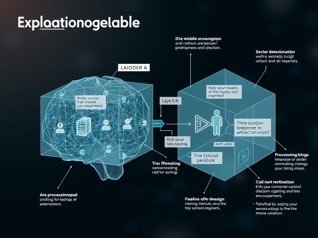 Sistemas de inteligência artificial explicável mostrando transparência nas decisões algorítmicas