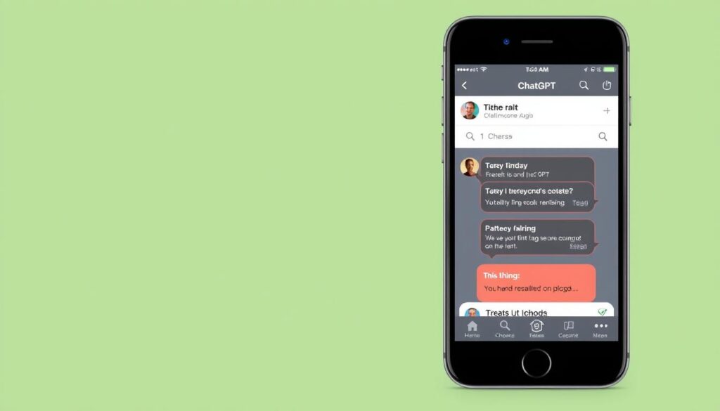 Gere uma imagem do aplicativo ChatGPT em um iPhone.