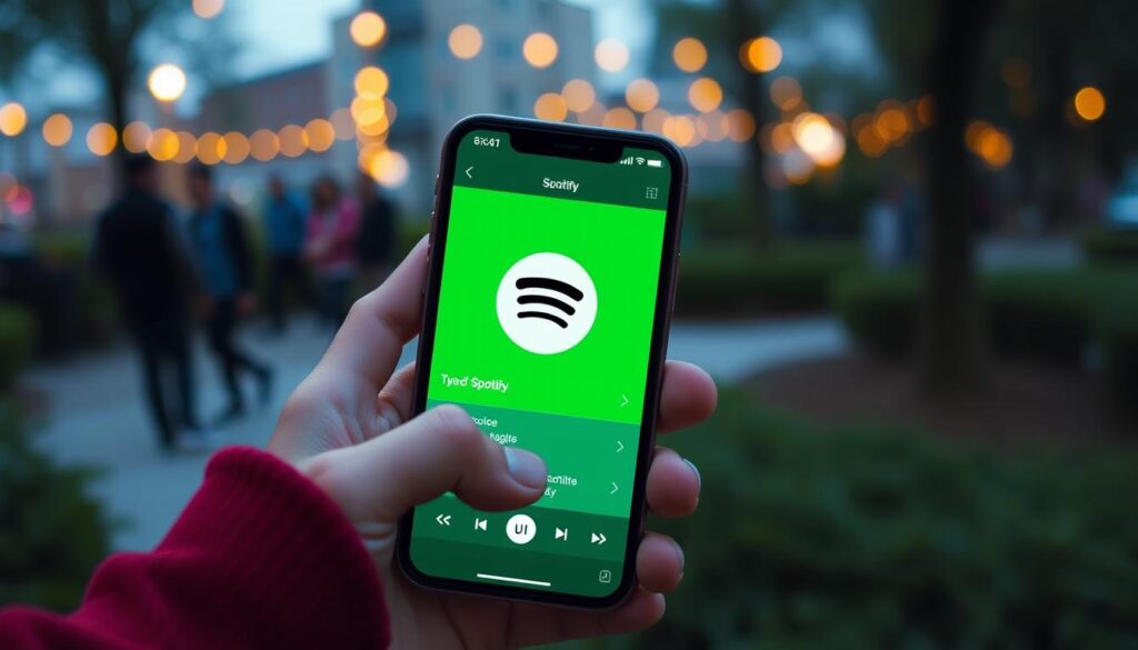 Gere uma imagem do aplicativo Spotify em funcionamento.