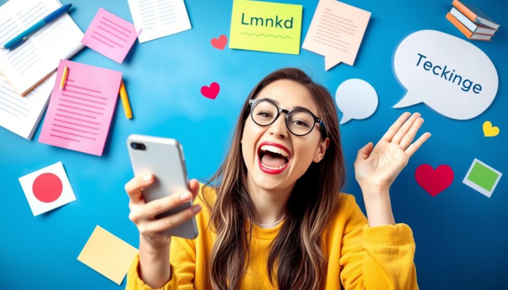 Imagem de alguém aprendendo um novo idioma com o Duolingo