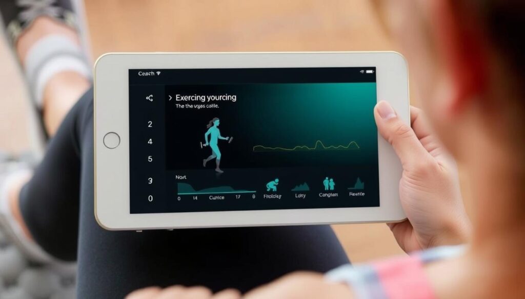 Imagem de uma pessoa fazendo um treino com o aplicativo Fitbit Coach