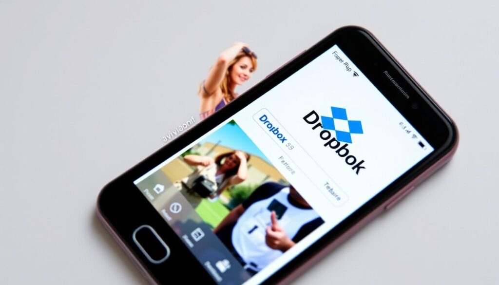 Imagem do Dropbox em um iPhone