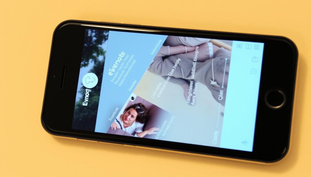 Imagem do Evernote em um iPhone