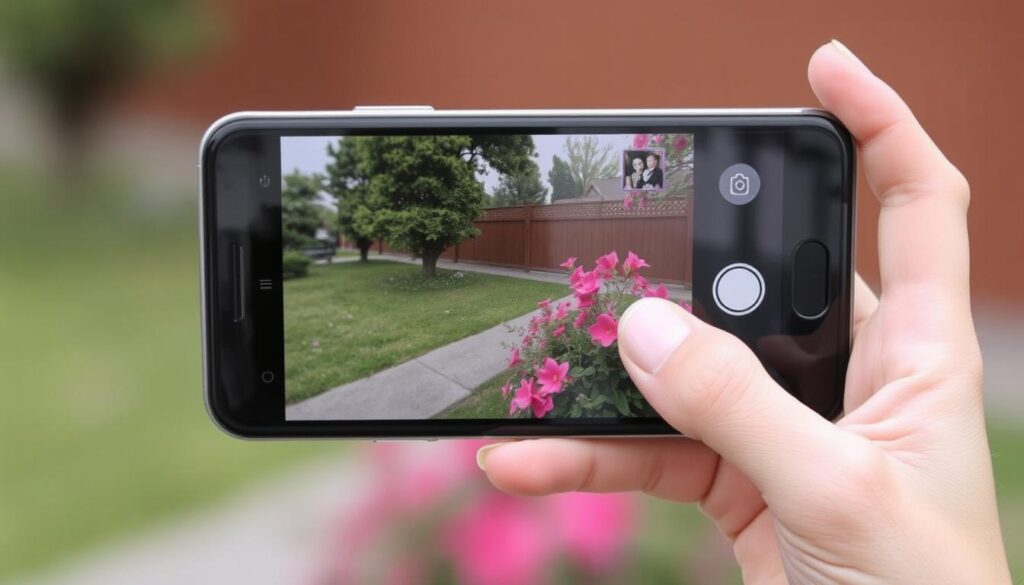 Imagem do aplicativo Camera+ sendo usado para tirar uma foto com efeito de filtro