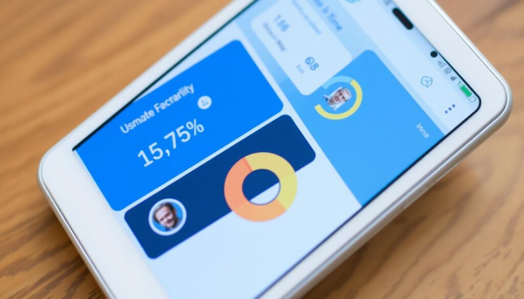 Imagem do aplicativo Quality Time em funcionamento, mostrando estatísticas de uso.